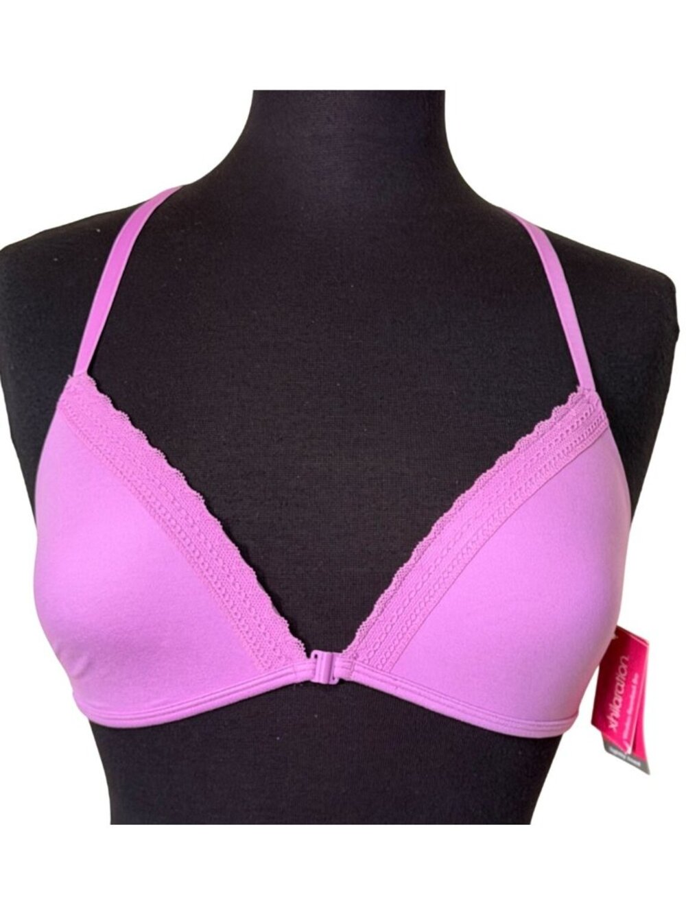 xhilaration Purple Violet Wire-Free Lounge Bra w/Front Clasp Women's Size 36B